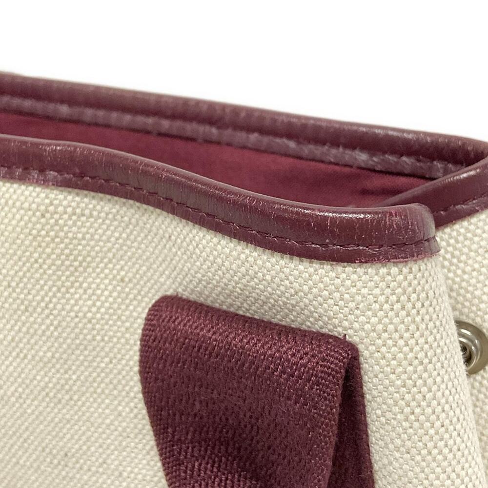 Balenciaga Navy Cabas XS Tote Bag 390346 Cream Bordeaux Canvas Leather - Picture 13 of 15
